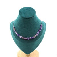 Halskette 20 Perlen Amethyst Aus Brasilien Kette Aus Edelstahl Halskette Frau