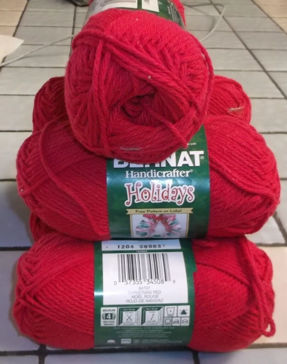 Bernat Cotton Handicrafter Holidays Yarn Christmas Red 6 Skeins eBay