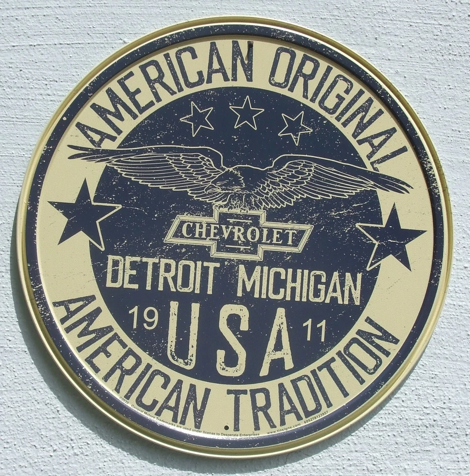 Chevrolet USA Original American Tradition Klassik Vintage Design Metall Schild - Bild 1 von 1