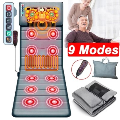 Massagematte Wärmefunktion Shiatsu Nacken Rückenmassagegerät Ganzkörper 165x50cm