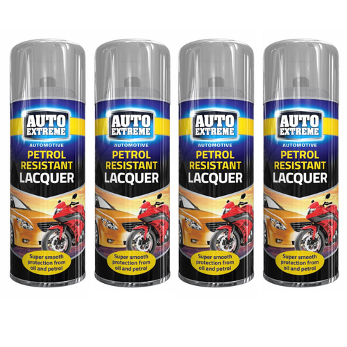 4X AUTO EXTREME PETROL RESISTANT LACQUER HIGH GLOSS SPRAY AEROSOL