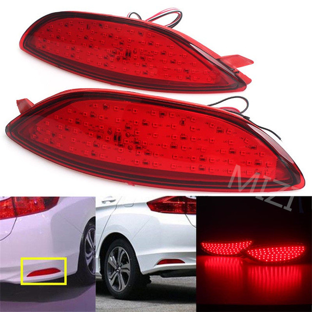 2X LED For Hyundai Accent Sedan 20082015 Lens Rear Bumper Reflector Brake Light eBay