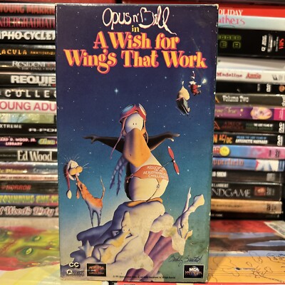 Opus and Bill A Wish For Wings That Work 1991 VHS Tested Bloom County Christmas