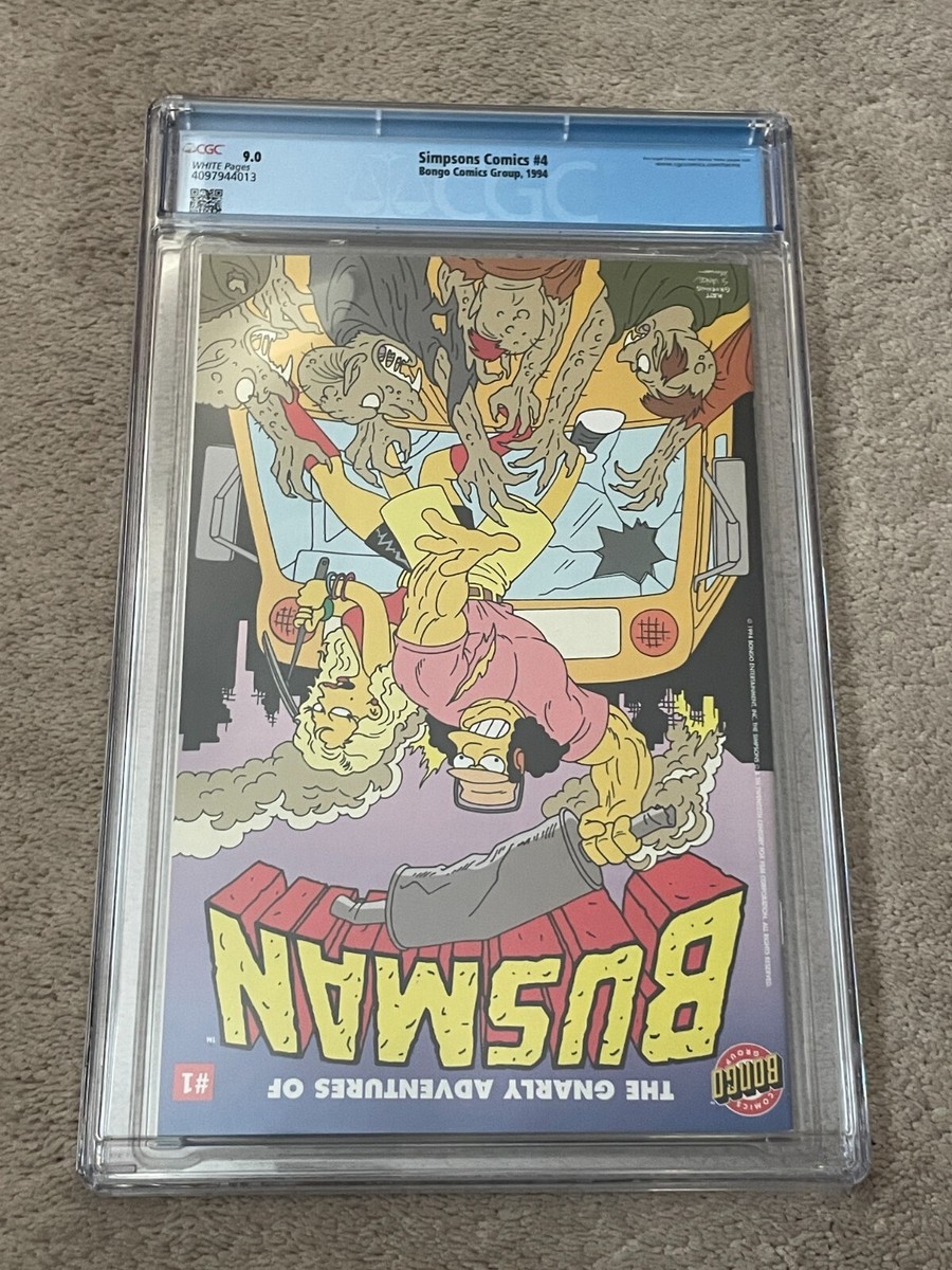 1994 Bongo SIMPSONS Comics #4 Willie Dipken FISH FACE Bill Ripken Card  CGC