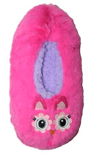 Minicci Kids' Girls' Pink/Purple Owl Critter Slip-on Indoor Slippers M/L 13-4