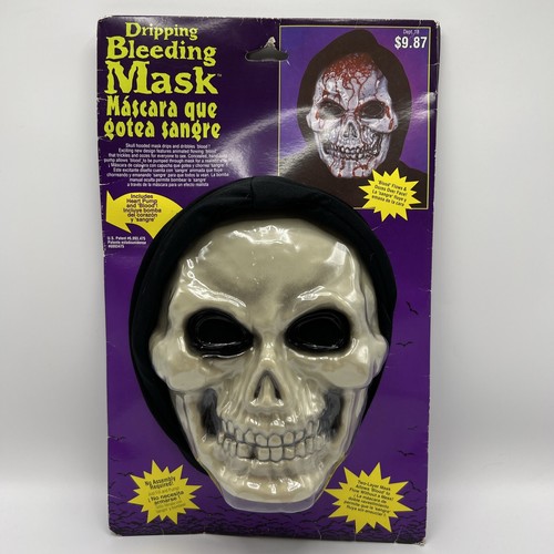 Fun World Dripping Bleeding Blood Skull Mask Heart Pump Halloween Vintage 90’s