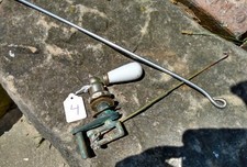 Antique Toilet Tank Flush Valve w Porcelain Handle Lever 1920s