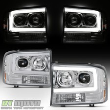1999-2004 Ford F250 F350 Superduty Led Tube Projector Headlights Headlamps