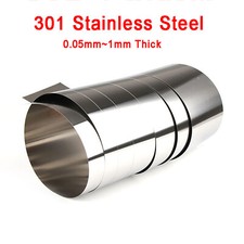 301 Stainless Steel Sheet Plate Board Metal Sheet 0.05mm~1mm Thick, 100mm Width
