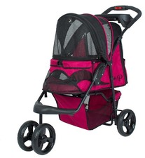 Petique Durable Pet Stroller for Pets up to 50lbs Razzberry