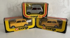 Corgi JOB LOT of THREE 602 Mini Yellow plus 602 City plus 201 Racing Team Corgi