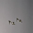 Clear Gold Glitter vintage Barbie heels. Pair (2 Pieces)