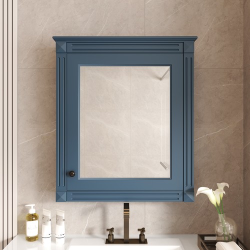Wall Mounted Bathroom Cabinet Storage Cabinet with Mirror & Adjustable Shelf - Picture 52 of 60