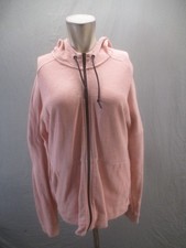Adidas Size M Womens Pink Cotton Blend Hooded Full Zip Activewear Jacket 848