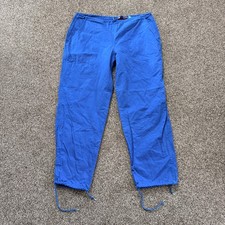 VTG 90s Y2K UFO Parachute Pants Blue Drawstring One Size Rave Hip Hop Techno USA