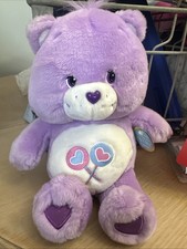 Care Bear Plush Share Bear 12" Play Along 2003 Singing Talking Purple WORKS