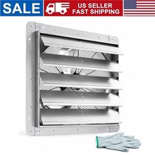 24 In Shutter Exhaust Fan, Wall Mounted Shutter Exhaust Fan Industrial, 3500 CFM