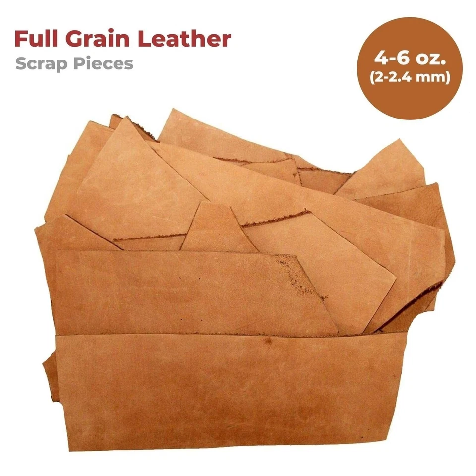 ELW Vegetable & OilTanned Leather Scraps 2-15 oz (1.4-6mm) 1-30 lb Sizes - Image 2 of 4