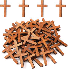 100 Piezas Regalos del Día de la Madre para Iglesia Cruz de Madera Dije a Granel Mini Cruz Dije Pe