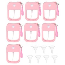 7pcs Mini Card Spray Bottles,38ml Fine Spray Bottle with Hook and Funnel(Pink)