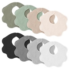 Muslin Baby Bibs 8 Pack 100 Cotton Absorbent Bandana Drool Teething Unisex
