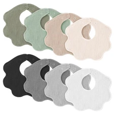 Muslin Baby Bibs 8 Pack 100 Cotton Absorbent Bandana Drool Teething Unisex