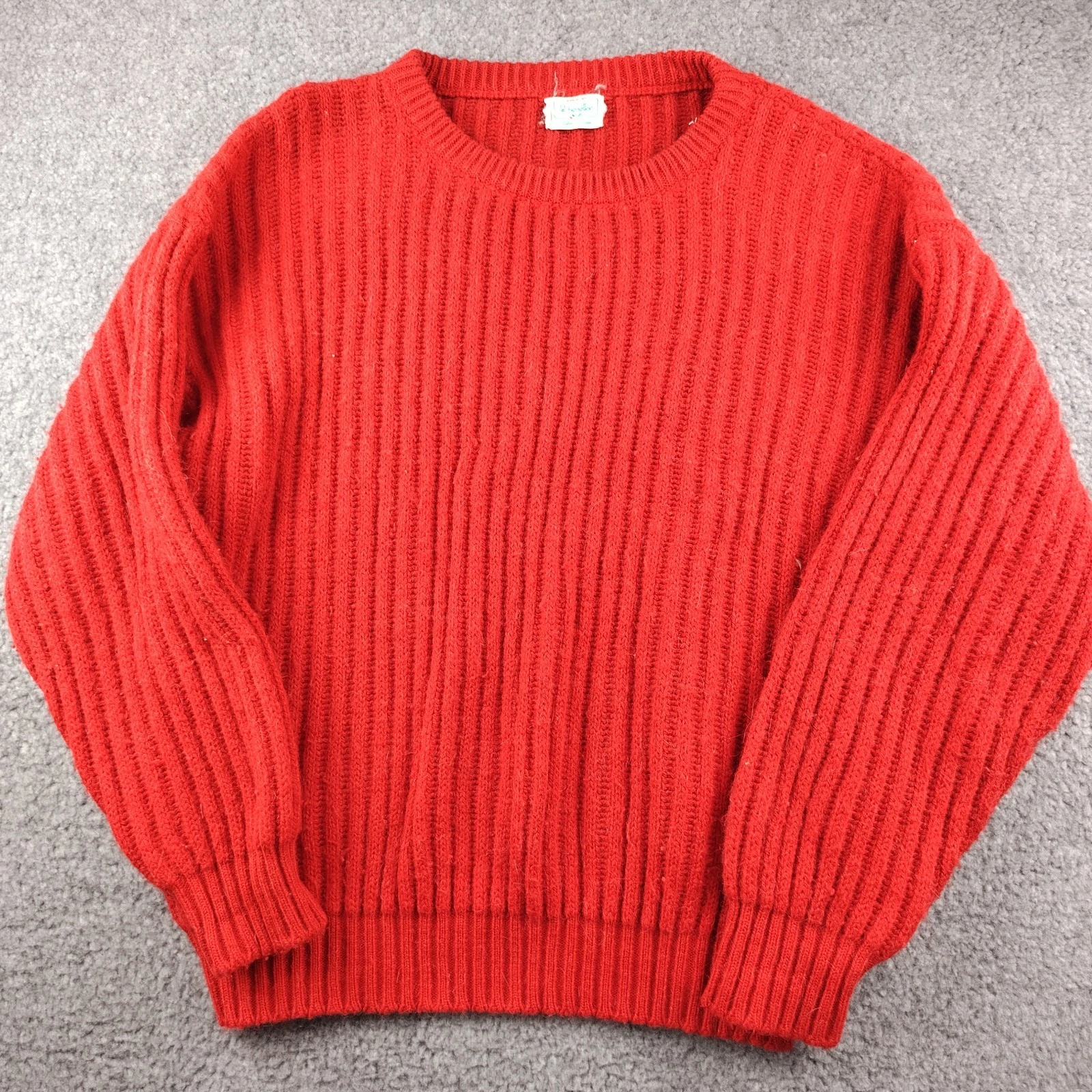 VTG 80s Benetton Red Wool Sweater Size Large Mens