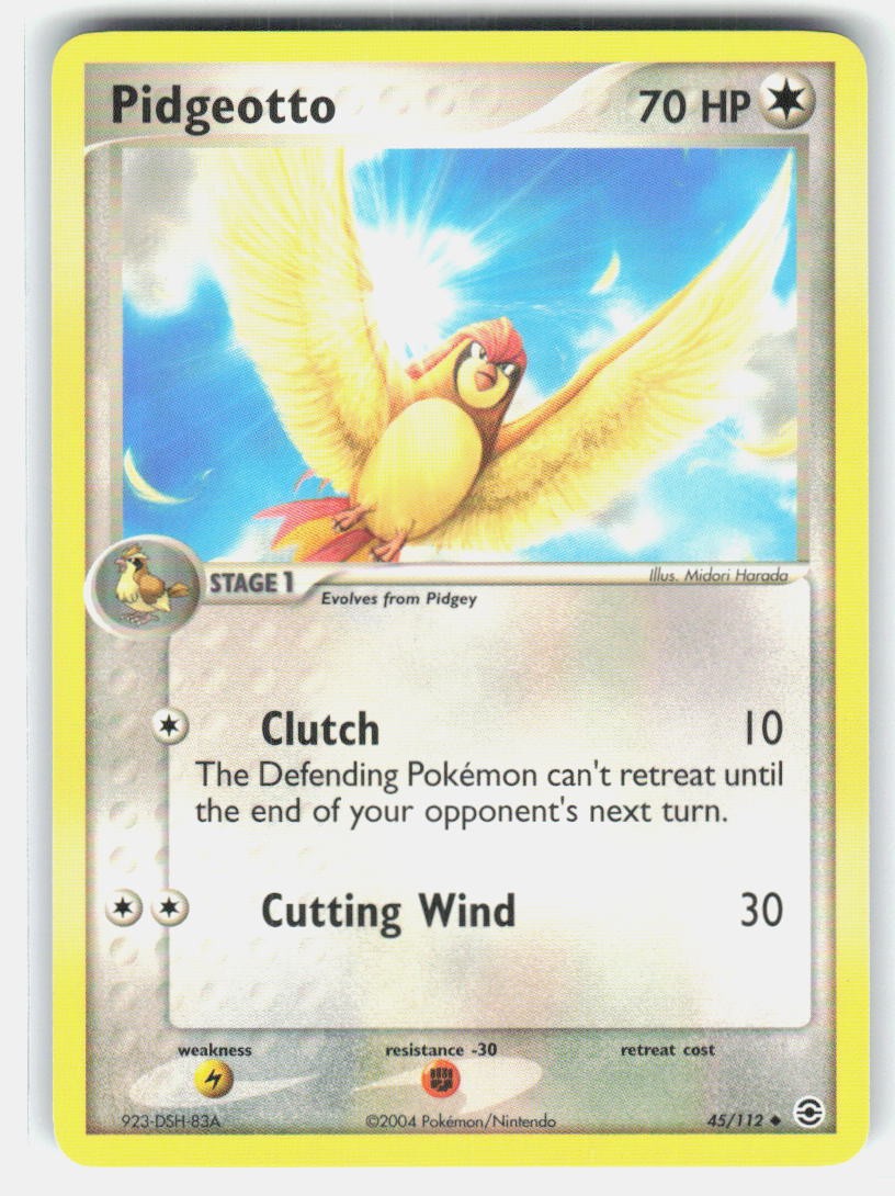 Pidgeotto 45/112 Uncommon FireRed & LeafGreen Pokemon Near Mint