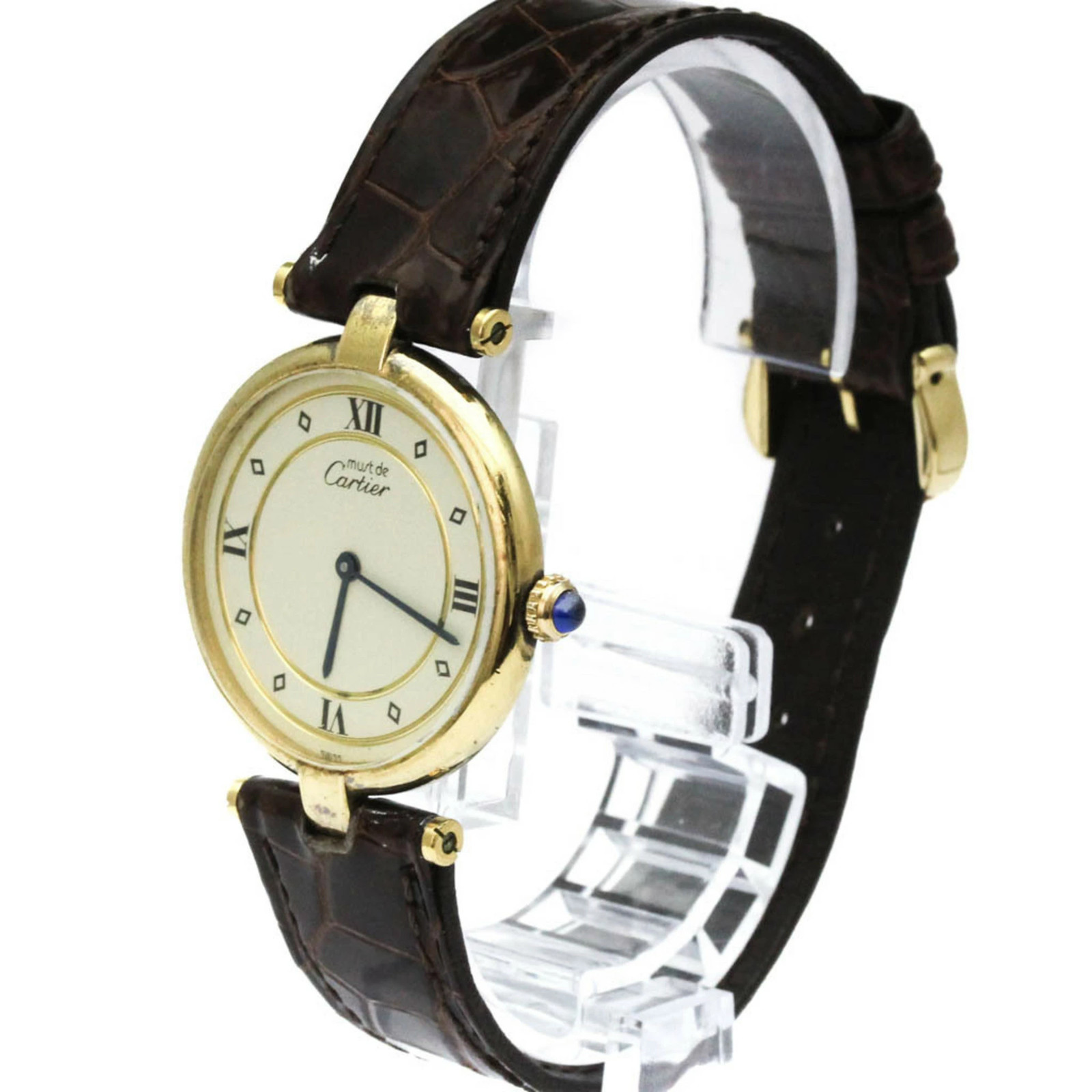 CARTIER (CARTIER) Must GPlated Leather Quartz Ladies Watch W1001953 Authentic image 2