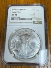 2025 US MINT SILVER EAGLE WITH EAGLE PRIVY MARK NGC GRADED MS 70 PHILADELPHIA