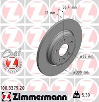 2X Bremsscheibe Zimmermann 100.3379.20 2 Bremsscheiben Hinterachse Hinten