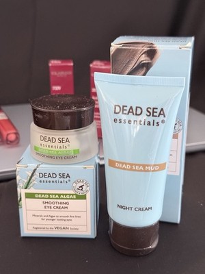 Set of 2 Dead Sea Essentials Soothing Eye Cream And Dead Sea Mud Night Cream NEW