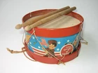 Vintage Ohio Art Toy Drum Armed Forces USA Spirit of Today 1776 Tin Lithograph