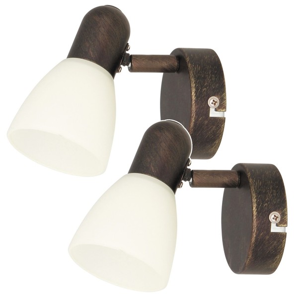 2X Wandleuchte Innen Wandlampe Flur Wand Lampe Antik-Braun 40W E14 Rabalux-image