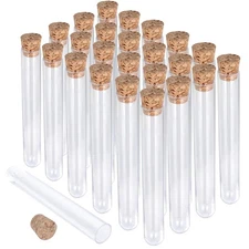 25PCS Plastic Test Tubes with Lids – 10ml Clear Plastic Tubes with Cork St
