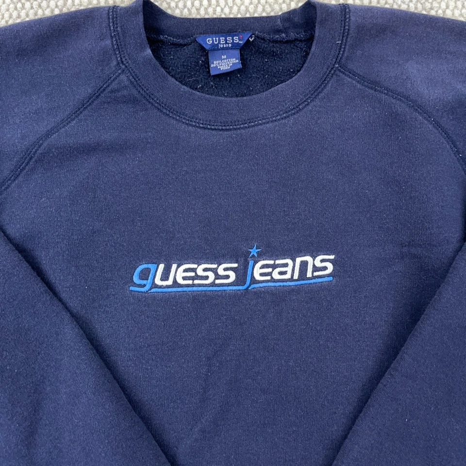 Sudadera Vintage Guess Jeans Niños Medio Azul Cuello Redondo Años 90 Y2K Jóvenes Niños Foto 4 de 4