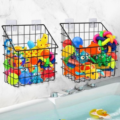 Greentainer 2 Pack Bath Toy Storage Organizer, Large Rustproof Metal Wire Bas...