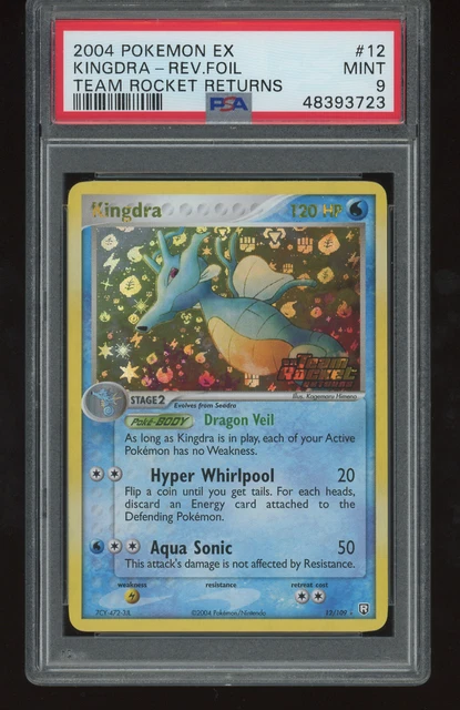 2004 POKEMON EX TEAM ROCKET RETURNS #12 KINGDRA-REVERSE FOIL PSA 9