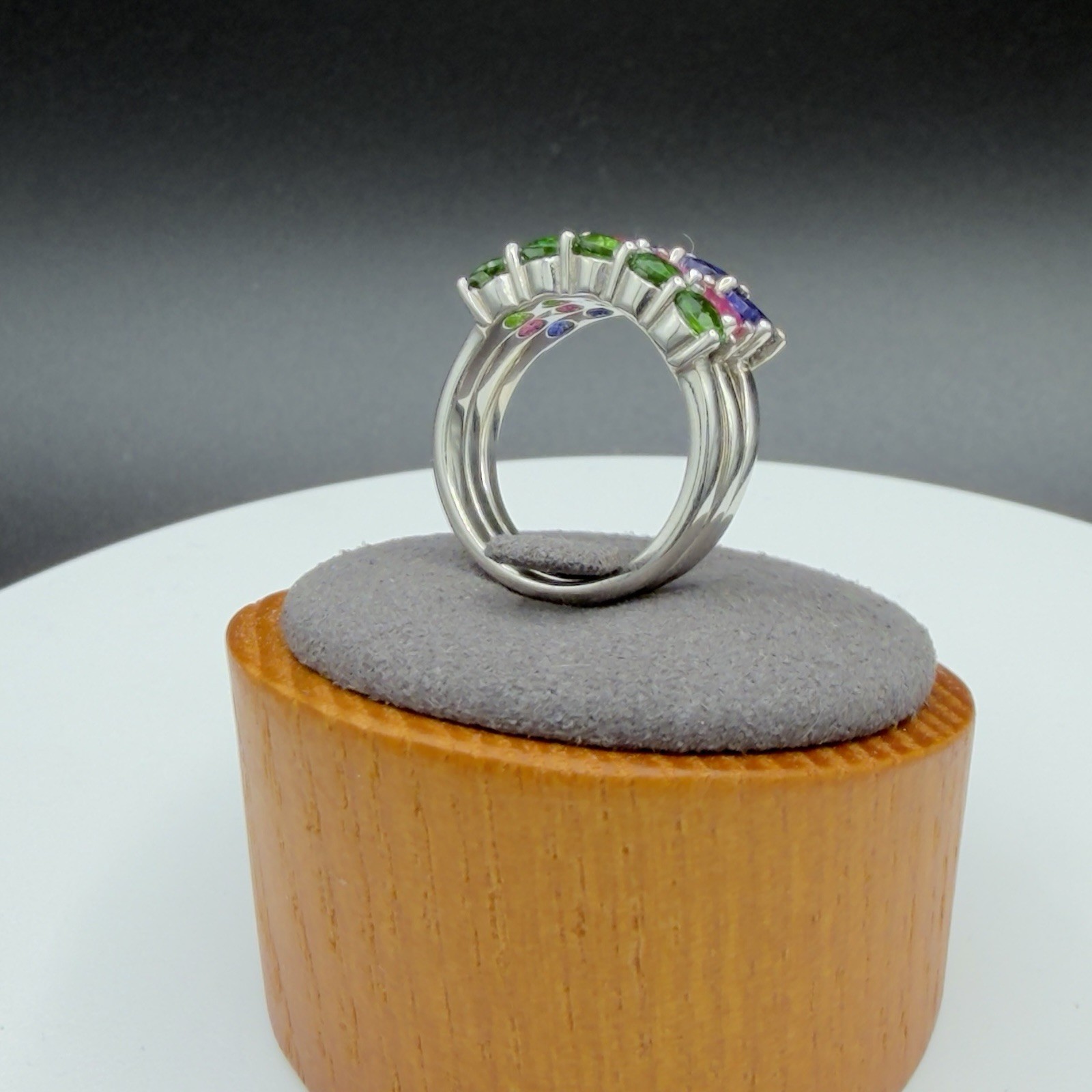 Sterling Silver Stackable Ring Set Lab Created Ru… - image 4