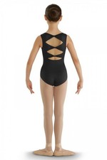 Dance Girls Gladiolus Bow Back Tank Leotard, Ballet Gymnastics Bodysuit Wear