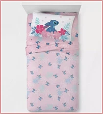Disney LEO & STITCH Sheet Set - Stitch & Friends 3 pieces - Pink  - TWIN ❤️NEW❤️