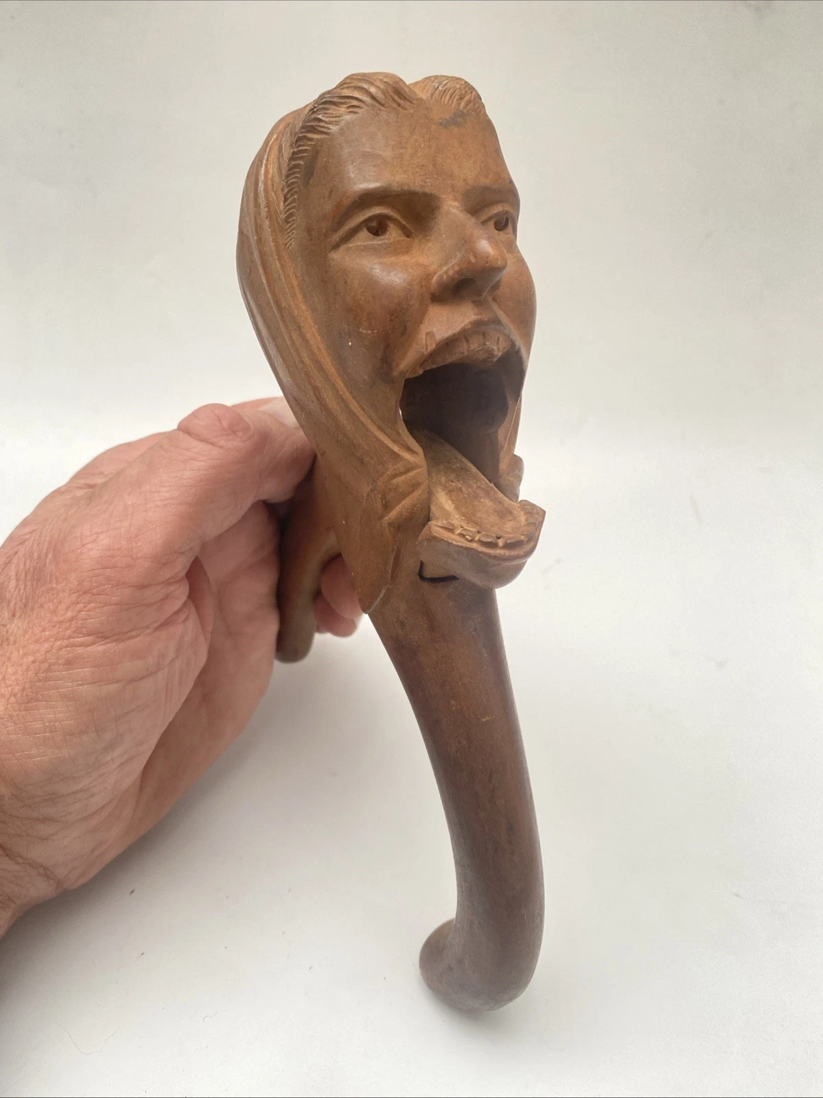 Antique Blackforest Nut Cracker Woman? With Scarf C1900
