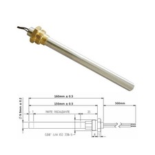 Resistenza Candeletta Stufa a pellet 3/8 280W 160mm UNGARO KARMEK 150mm battuta