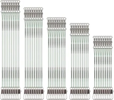 Giantree 50 Pcs Fishing Leaders, Stainless Steel Leaders with Green 