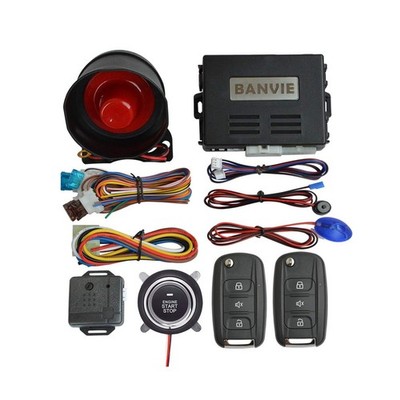 Car Alarm System with Remote Start kit & Push to Engine Start Stop Button