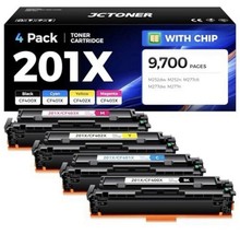 201X Toner Cartridge Set 4-Pack High Yield Replacement for HP 201X 201A CF400X C