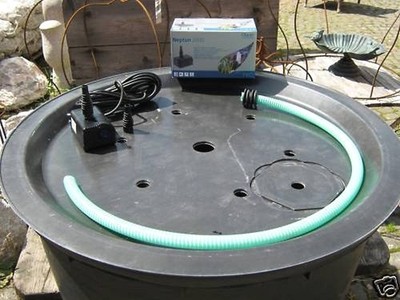 PE Becken mit GFK Deckel Ø120x35 | Pumpe Oase Aquarius Universal 1000 Komplettse