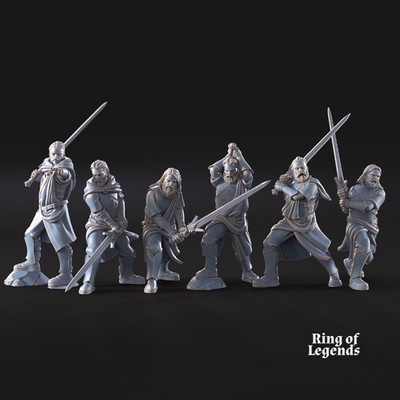 Mountaineers with two-handed swords | White Swan | Ring of Legends  MESBG Mini