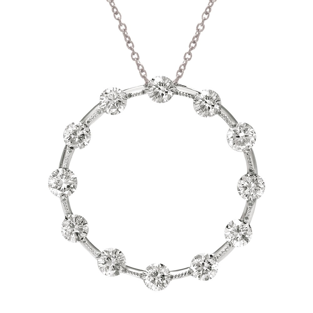 LXR 14K Weißgold Diamant Circle Anhänger (.50 carat)