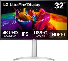LG 32UP83AK-W 32-inch Ultrafine 4K UHD 3840 x 2160 IPS Computer Monitor, 60Hz